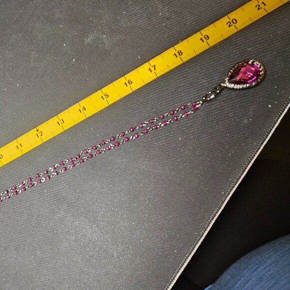 Convertible Necklace with Purple Stones - Picture 3 of 3